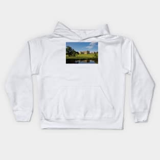 Alnwick Castle reflected in the River Aln Kids Hoodie